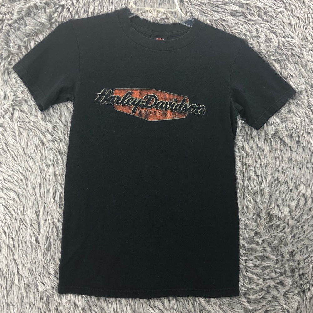 Harley Davidson Tshirt Mens Small Spellout South Carolina Sword Motorcycle Black